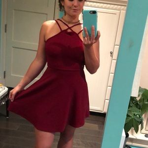 Backless Red cocktail dress